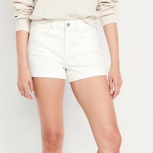 Old Navy White High-Waist Stretch Short Shorts